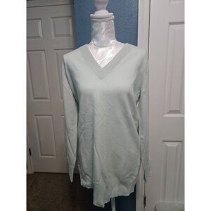 Soft by NAADAM 100% Cashmere Essential V-Neck Pullover Sweater Pale Aqua XS